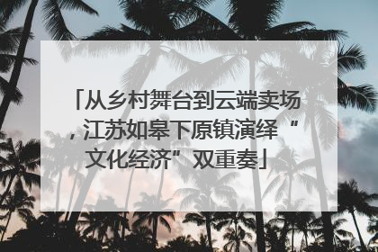 从乡村舞台到云端卖场，江苏如皋下原镇演绎“文化经济”双重奏