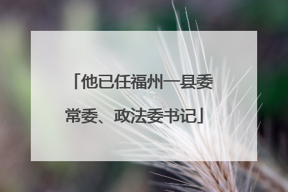 他已任福州一县委常委、政法委书记