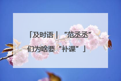 及时语｜“范丞丞”们为啥要“补课”