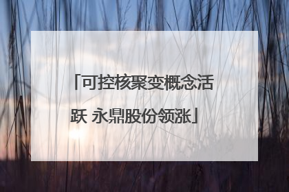可控核聚变概念活跃 永鼎股份领涨