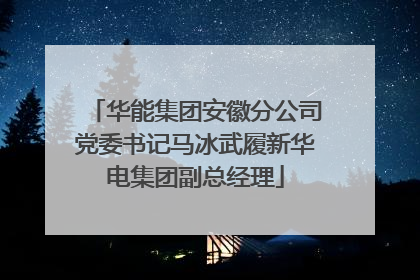 华能集团安徽分公司党委书记马冰武履新华电集团副总经理