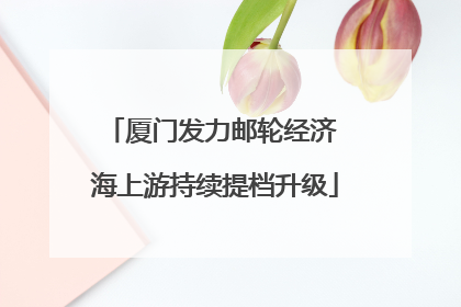 厦门发力邮轮经济 海上游持续提档升级