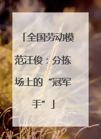 全国劳动模范汪俊：分拣场上的“冠军手”