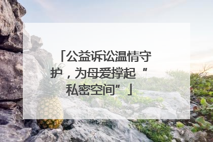 公益诉讼温情守护，为母爱撑起“私密空间”