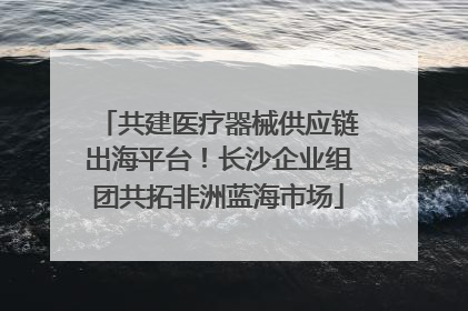 共建医疗器械供应链出海平台！长沙企业组团共拓非洲蓝海市场