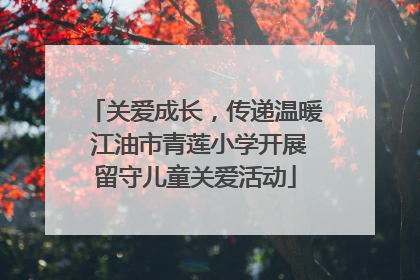 关爱成长，传递温暖 江油市青莲小学开展留守儿童关爱活动