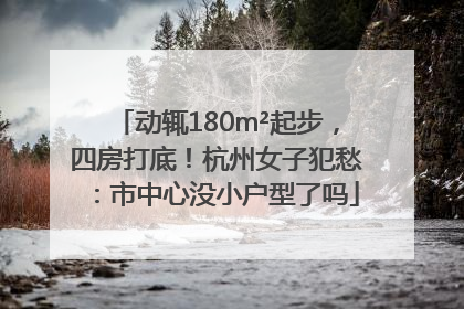 动辄180m²起步，四房打底！杭州女子犯愁：市中心没小户型了吗