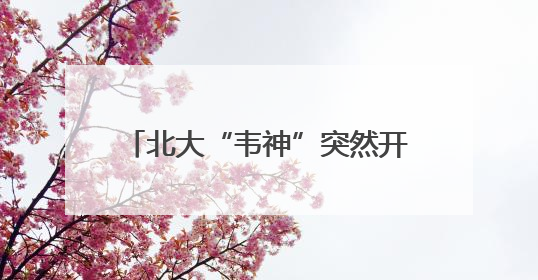 北大“韦神”突然开号，现身4秒，说了3句话，吸粉12万