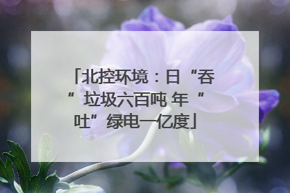 北控环境：日“吞”垃圾六百吨 年“吐”绿电一亿度