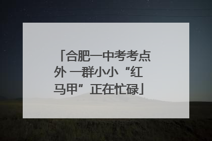 合肥一中考考点外 一群小小“红马甲”正在忙碌