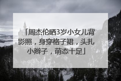 周杰伦晒3岁小女儿背影照，身穿格子裙，头扎小辫子，萌态十足