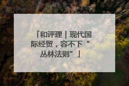 和评理｜现代国际经贸，容不下“丛林法则”