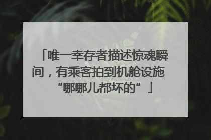 唯一幸存者描述惊魂瞬间，有乘客拍到机舱设施“哪哪儿都坏的”