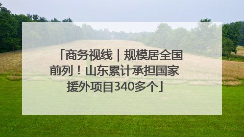 商务视线｜规模居全国前列！山东累计承担国家援外项目340多个