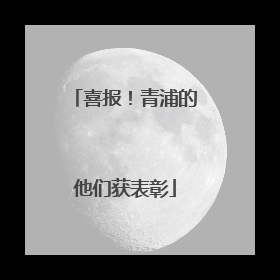 喜报！青浦的他们获表彰