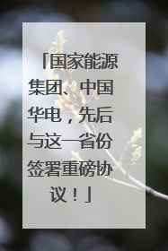 国家能源集团、中国华电，先后与这一省份签署重磅协议！