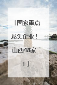 国家重点龙头企业！山西48家！