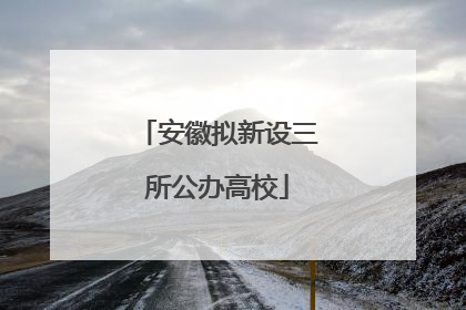 安徽拟新设三所公办高校