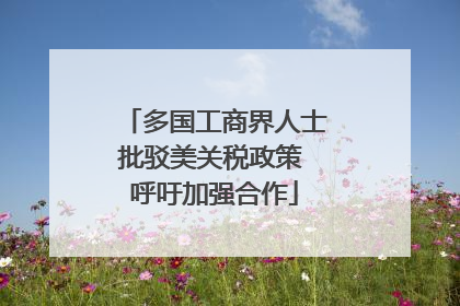 多国工商界人士批驳美关税政策 呼吁加强合作
