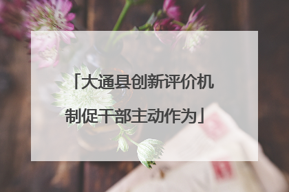 大通县创新评价机制促干部主动作为