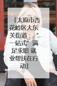 太原市杏花岭区大东关街道：“一站式”满足求职 就业帮扶在行动