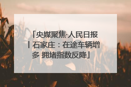 央媒聚焦·人民日报丨石家庄：在途车辆增多 拥堵指数反降