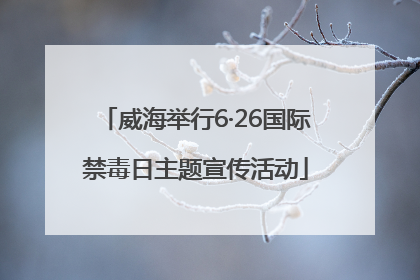 威海举行6·26国际禁毒日主题宣传活动
