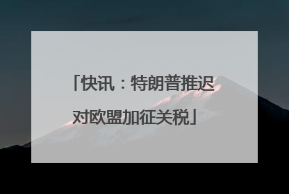 快讯：特朗普推迟对欧盟加征关税