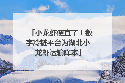 小龙虾便宜了！数字冷链平台为湖北小龙虾运输降本