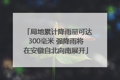 局地累计降雨量可达300毫米 强降雨将在安徽自北向南展开