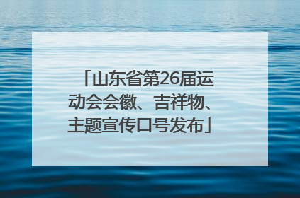 山东省第26届运动会会徽、吉祥物、主题宣传口号发布