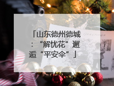 山东德州德城：“解忧花”邂逅“平安伞”