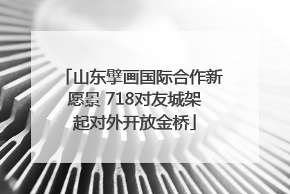山东擘画国际合作新愿景 718对友城架起对外开放金桥