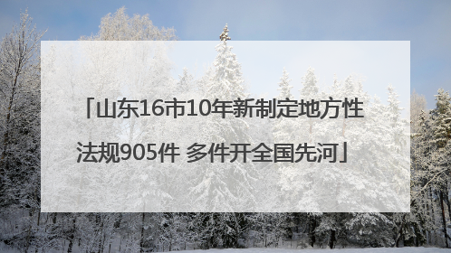 山东16市10年新制定地方性法规905件 多件开全国先河