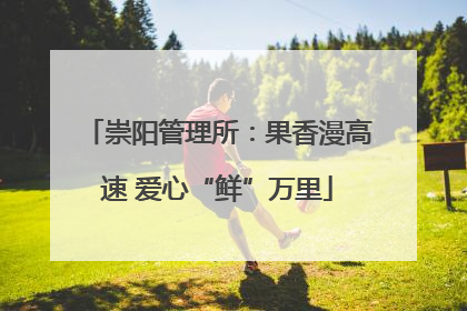 崇阳管理所：果香漫高速 爱心“鲜”万里