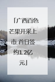 广西百色芒果开采上市 首日签约1.2亿元