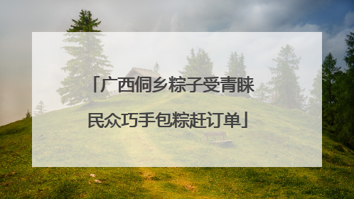 广西侗乡粽子受青睐 民众巧手包粽赶订单