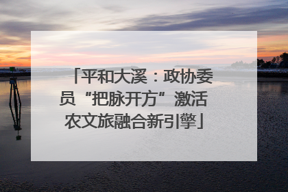 平和大溪：政协委员“把脉开方”激活农文旅融合新引擎