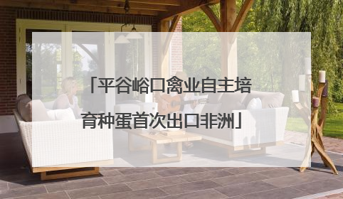 平谷峪口禽业自主培育种蛋首次出口非洲