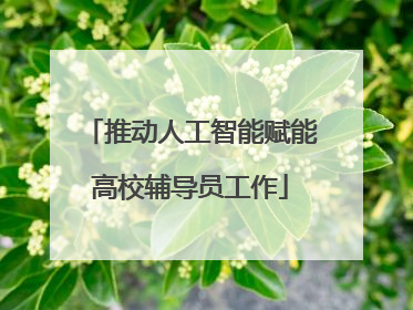 推动人工智能赋能高校辅导员工作