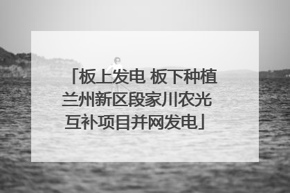 板上发电 板下种植 兰州新区段家川农光互补项目并网发电