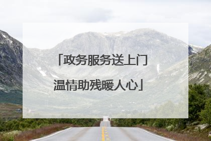 政务服务送上门 温情助残暖人心