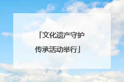 文化遗产守护传承活动举行