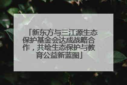 新东方与三江源生态保护基金会达成战略合作，共绘生态保护与教育公益新蓝图