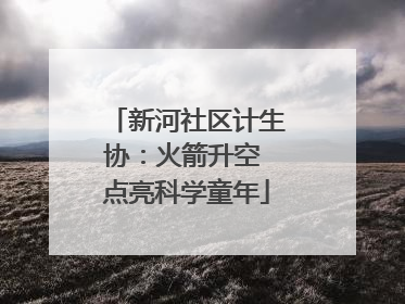 新河社区计生协：火箭升空 点亮科学童年