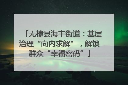 无棣县海丰街道：基层治理“向内求解”，解锁群众“幸福密码”