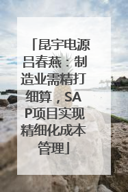 昆宇电源吕春燕：制造业需精打细算，SAP项目实现精细化成本管理