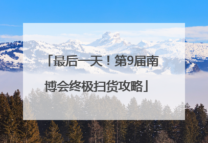 最后一天！第9届南博会终极扫货攻略