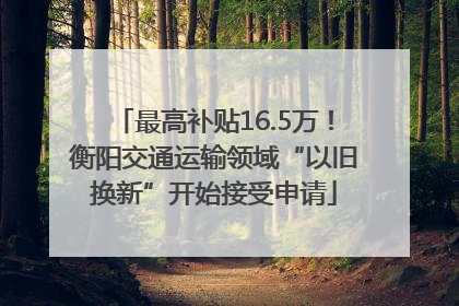 最高补贴16.5万！衡阳交通运输领域“以旧换新”开始接受申请