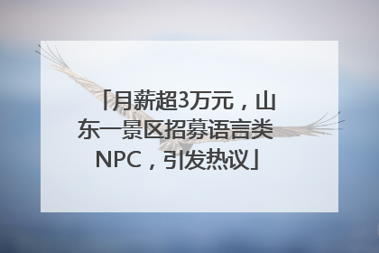 月薪超3万元，山东一景区招募语言类NPC，引发热议